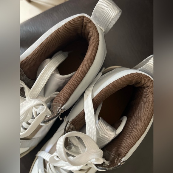 H&M White and Tan HI-TOP TRAINERS Size 11 - Picture 8 of 9